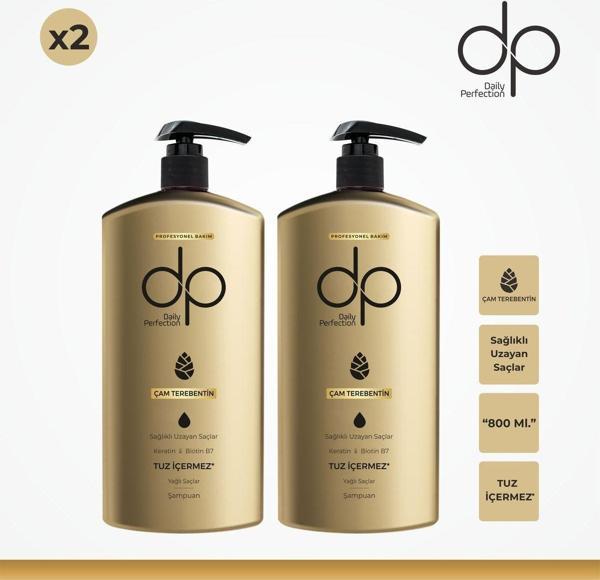 Dp Daily Perfection Çam Terebentin Tuzsuz Şampuan 2 Adet 800 Ml - Image 1