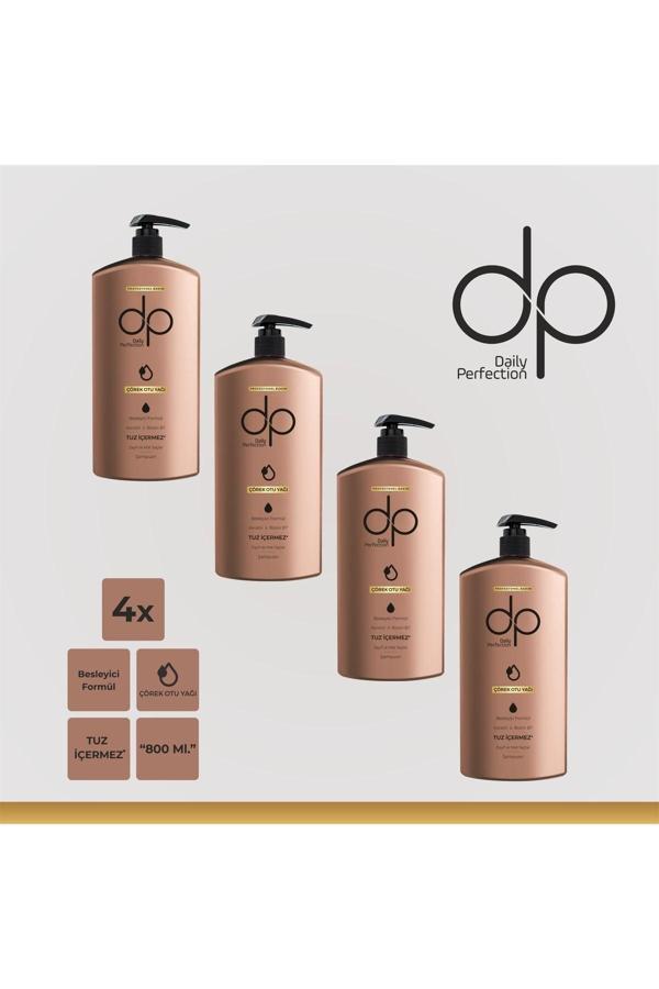 Dp Daily Perfection Çörek Otu Yağı Tuzsuz Şampuan 800 Ml X 4 Adet - Image 1