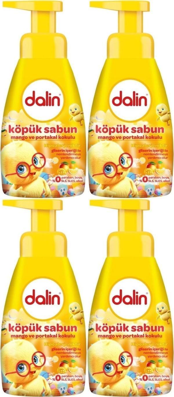 Dalin Köpük Sabun 200Ml Mango Ve Portakal Kokulu Çoçuklarınız İçin (4 Lü Set) - Image 1