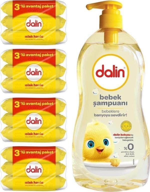Dalin Bebek Şampuan 500 Ml Ve Islak Mendil (3X56) X 4 Adet - Image 1