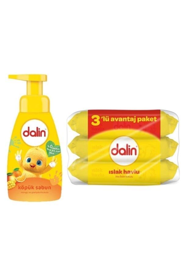 Dalin Köpük Sabun Mango & Portakal 200 Ml + Islak Havlu Mendil 3X56 - Image 1