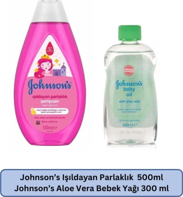 Johnson'S Işıldayan Parlaklık Bebek Şampuanı 500 Ml + Johnson'S Baby Aloe Vera Yağı 300Ml - Image 1