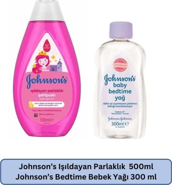 Johnson'S Işıldayan Parlaklık Bebek Şampuanı 500 Ml + Johnson'S Baby Bedtime Yağ 300 Ml - Image 1