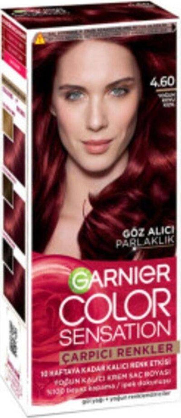 Garnier Color Sensation Çarpıcı Renkler Saç Boyası 4.60 Yoğun Koyu Kızıl ( 1 Adet ) - Image 1