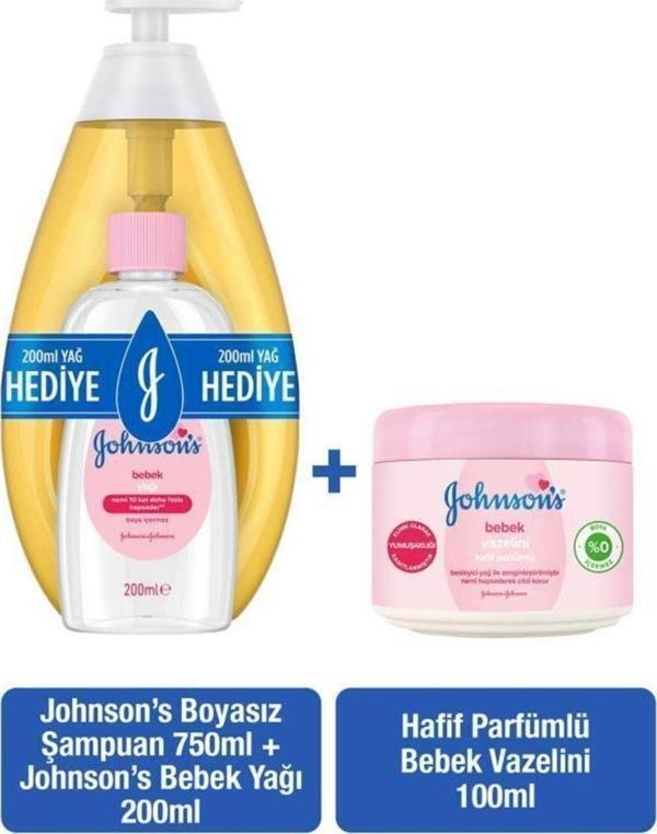 Johnson'S Johnson’S Bebek Şampuanı 750 Bebek Yağı 200 Ml Hafif Parfümlü Vazelin 100 Ml - Image 1