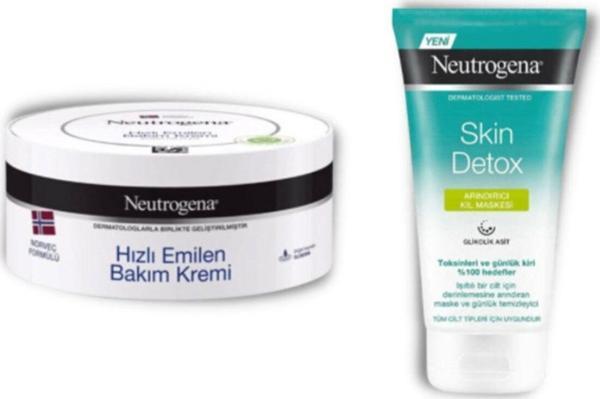 Neutrogena Norveç Formülü Hızlı Emilen Bakım Kremi 200 Ml + Skin Detox Arındırıcı Kil Maskesi 150 Ml - Image 1