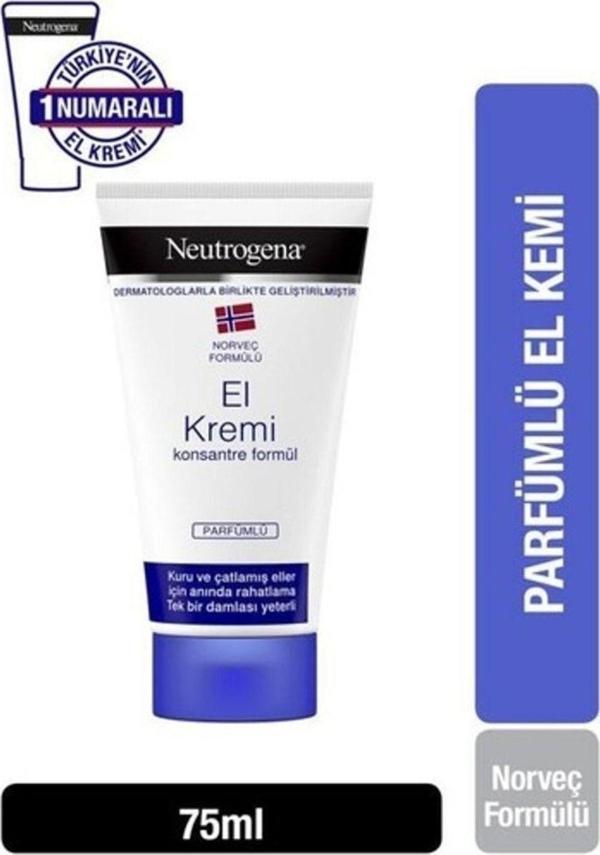Neutrogena Norveç Formülü Parfümlü El Kremi 75 Ml + Besleyici Dudak Nemlendiricisi 4.8 Gr - Image 1