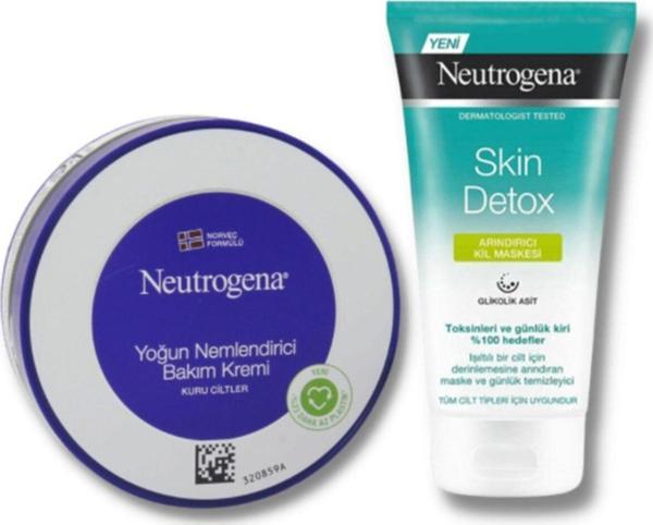 Neutrogena Norveç Formülü Yoğun Nemlendirici Bakım Kremi 200 Ml  + Skin Detox Arındırıcı Kil Maskesi 150 Ml - Image 1
