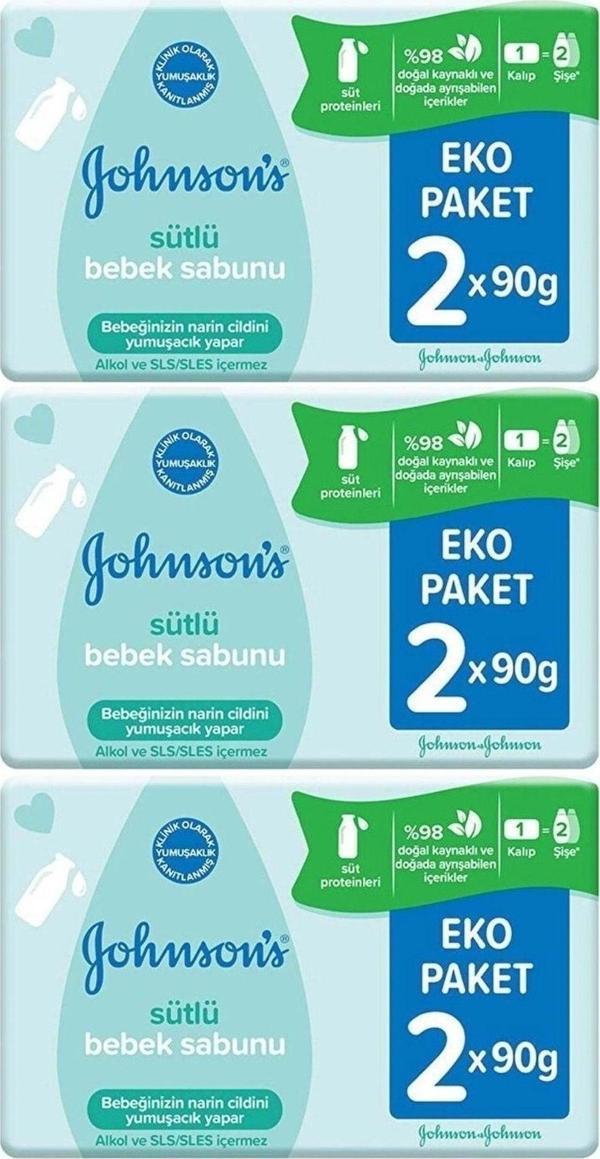 Johnson'S Johnsons Baby Bebek Sabunu 90Gr Sütlü 6 Lı Set (3Pk*2) - Image 1