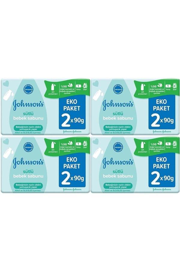 Johnson'S Johnsons Baby Bebek Sabunu 90Gr Sütlü 8 Li Set (4Pk*2) - Image 1