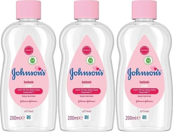 Johnson'S Johnsons Baby Bebek Yağı 200Ml Nemlendirici (Pembe) (3 Lü Set) - Image 1