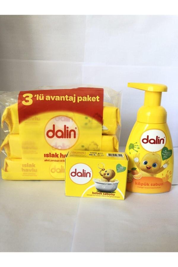 Dalin Temizlik Seti (Mango Köpük Sabun 200Ml+ Sabun+ Islak Mendil 3'Lü] - Image 1