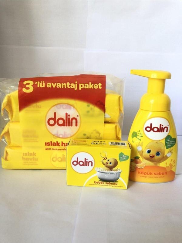 Dalin Temizlik Seti (Mango Köpük Sabun 200Ml+ Sabun+ Islak Mendil 3'Lü] - Image 1