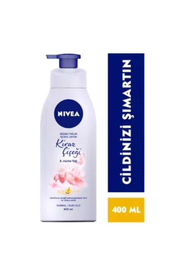 Nivea Kiraz Çiçeği Ve Jojoba Yağı Vücut Losyonu 400 Ml Normal Ve Kuru Ciltler 24 Saat Nemlendirme - Image 1