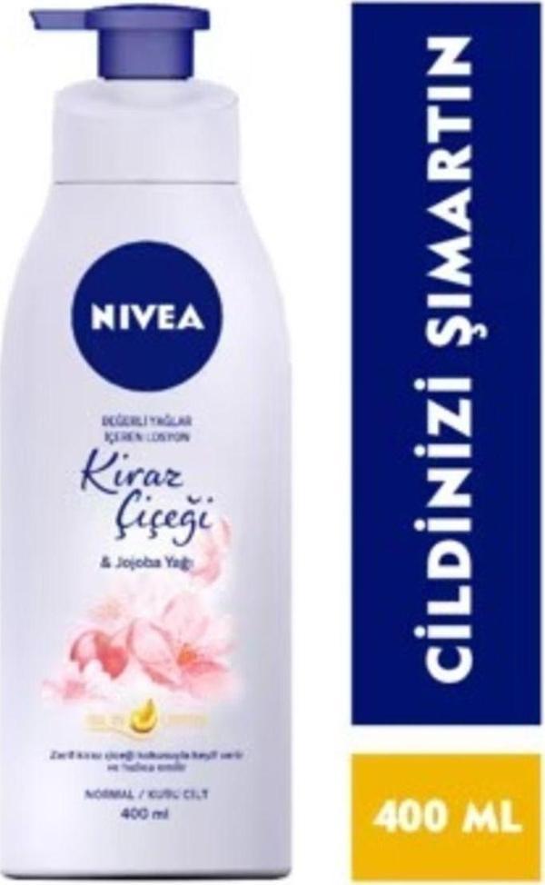 Nivea Kiraz Çiçeği Ve Jojoba Yağı Vücut Losyonu 400 Ml Normal Ve Kuru Ciltler 24 Saat Nemlendirme - Image 1