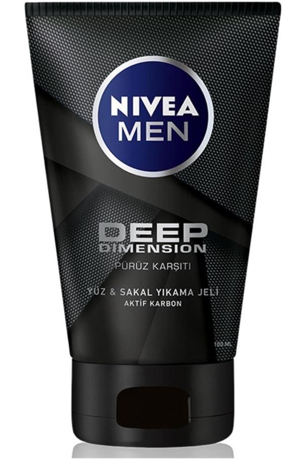 Nivea Men Deep Dimension Yüz Ve Sakal Temizleme Jeli 100**Ml., - Image 1