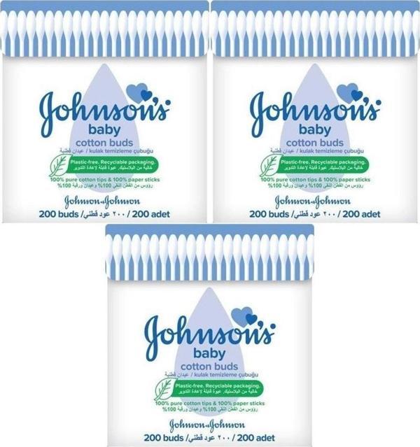 Johnson'S Johnsons Baby Kulak Temizleme Çubuğu 200 Adet (3 Lü Set) - Image 1