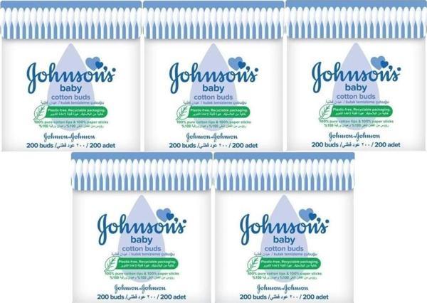 Johnson'S Johnsons Baby Kulak Temizleme Çubuğu 200 Adet (5 Li Set) - Image 1