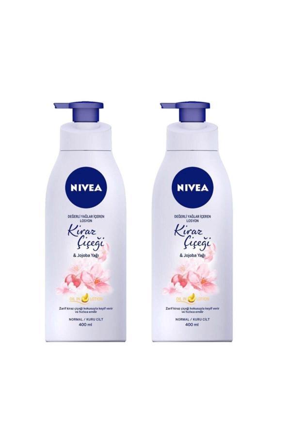 Nivea Nbody Pump Kıraz Çiçeği&Jojoba Yağı Losyon 400 Ml X 2 Adet - Image 1