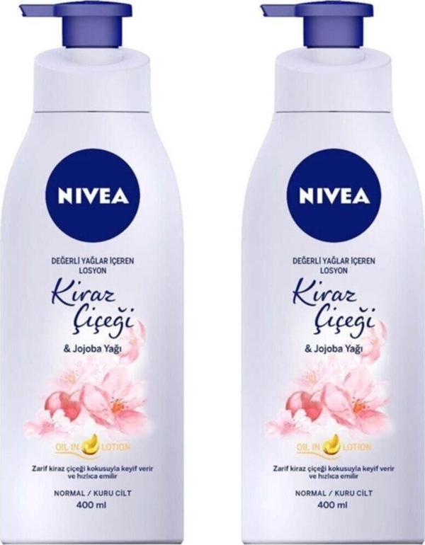 Nivea Nbody Pump Kıraz Çiçeği&Jojoba Yağı Losyon 400 Ml X 2 Adet - Image 1
