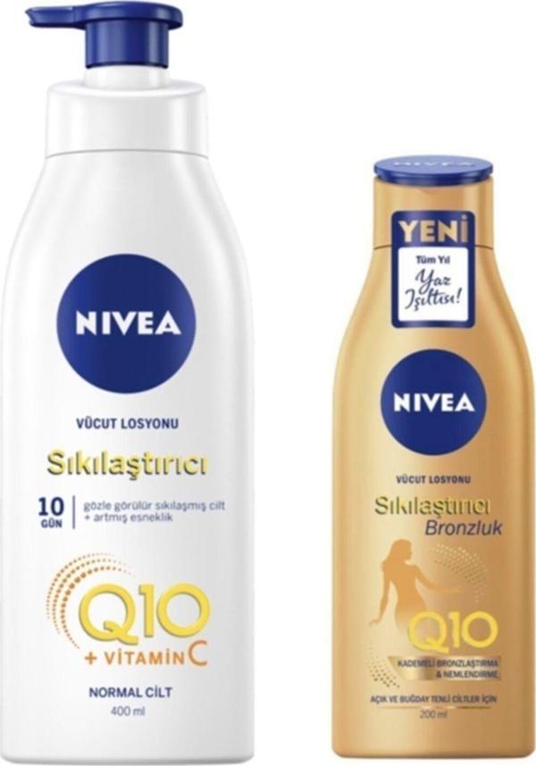 Nivea Nbody Q10 Sıkılaştırıcı Losyon Pomp 400 Ml  Sıkılaştırıcı Bronzluk Vücut Losyonu 200 Ml - Image 1