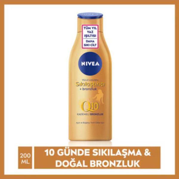 Nivea Q10 Sıkılaştırıcı Ve Bronzluk Vücut Losyonu 200 Ml Açık & Buğday Tenli Cilt - Image 1