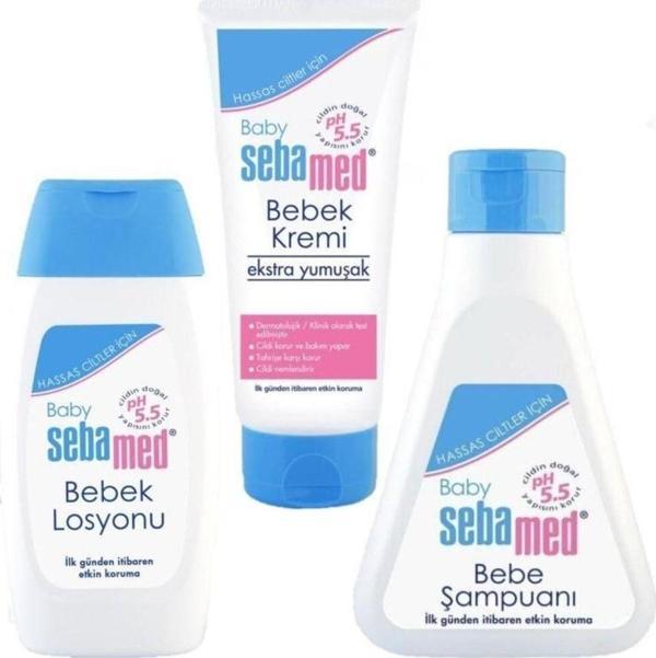 Sebamed Bebek Şampuanı 250Ml+ Bebek Kremi 200Ml+Bebek Losyonu 200Ml 3Lü Set - Image 1
