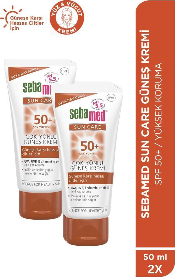 Sebamed Sun Care Spf 50+ Uva / Uvb Filtresi Ve E Vitamini Üçlü Yüksek Koruma Güneş Kremi 50 Ml Set - 2 Adet - Image 1