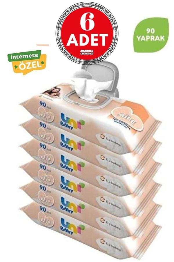 Uni Baby Aile Islak Mendil 90 Yaprak 6 Adet - Image 1