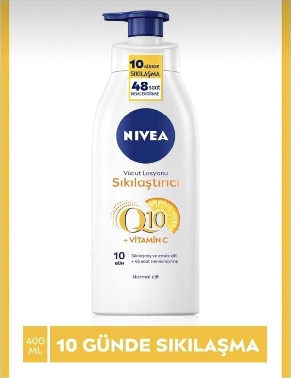 Nivea Q10 Sıkılaştırıcı Vücut Losyonu C Vitamini Pump 400 Ml ,10 Günde Sıkılaşmış Ve Esnek Cilt - Image 1