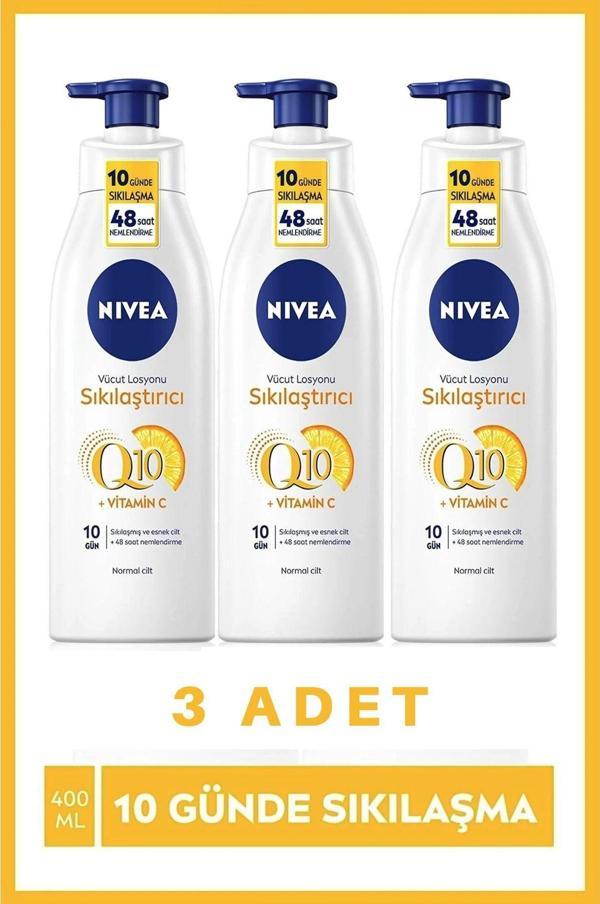 Nivea Q10 Sıkılaştırıcı Vücut Losyonu Pump 400 Ml X3 Adet,10 Günde Sıkılaşmış Ve Esnek Cilt, Avantajlı Boy - Image 1