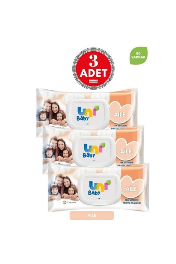 Uni Baby Aile Islak Mendil 90'Lı X 3 Adet - Image 1