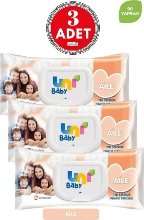 Uni Baby Aile Islak Mendil 90'Lı X 3 Adet - Image 1