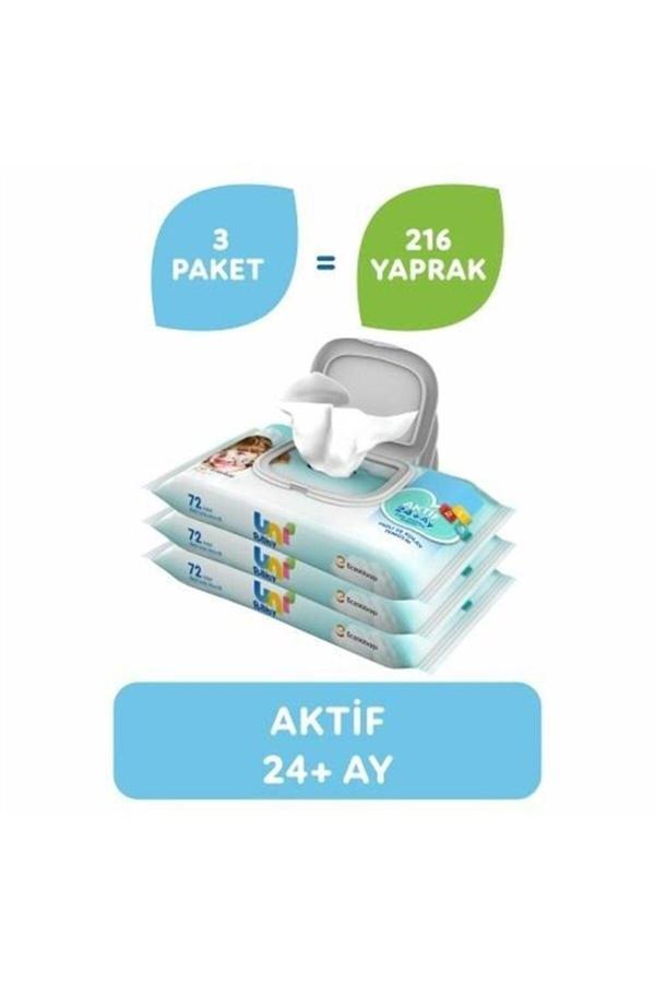 Uni Baby Aktif Bebek 3 Lü Islak Mendil 24+ Ay 3X52 Adet - Image 1