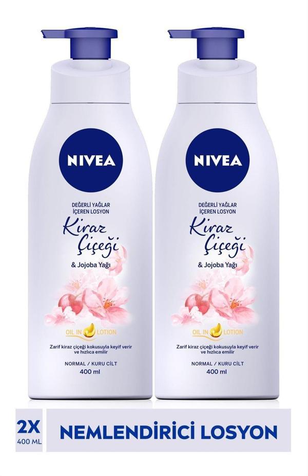 Nivea Vücut Kremi Vücut Losyonu Değerli Yağlar İçerir Kiraz Çiçeği & Jojoba Yağı Normal Ve Kur... 462Cseri - Image 1