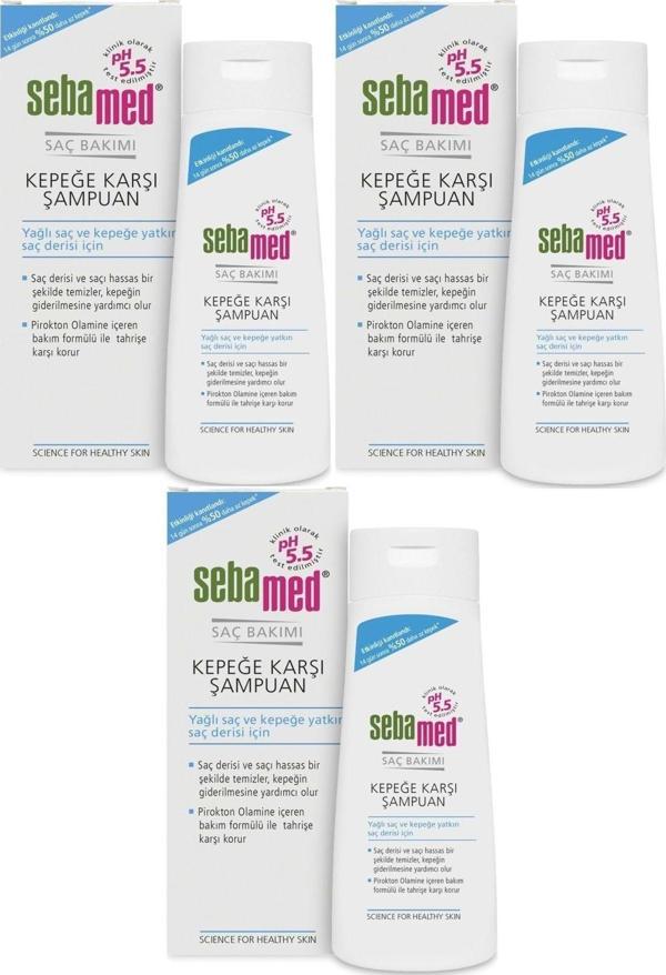 Sebamed Şampuan 200Ml Kepeğe Karşı (Yağlı Ve Kepeğe Yatkın Saç Derisi Için) (3 Lü Set) - Image 1
