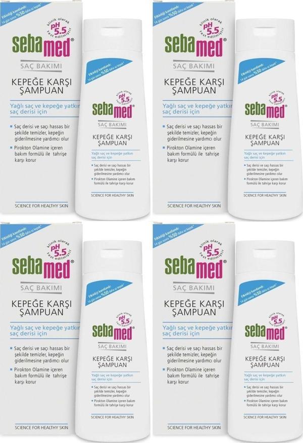 Sebamed Şampuan 200Ml Kepeğe Karşı (Yağlı Ve Kepeğe Yatkın Saç Derisi Için) (4 Lü Set) - Image 1