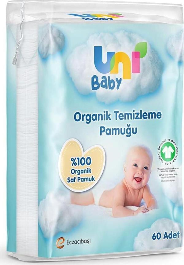 Uni Baby Organik Temizleme Pamuğu 60 Lı - Image 1