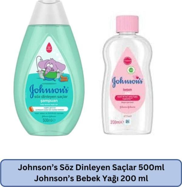 Johnson'S Saç Şampuanı & Söz Dinleyen Hassas Saçlar 500Ml+ Johnsons Baby Bebek Yağı 200 Ml - Image 1