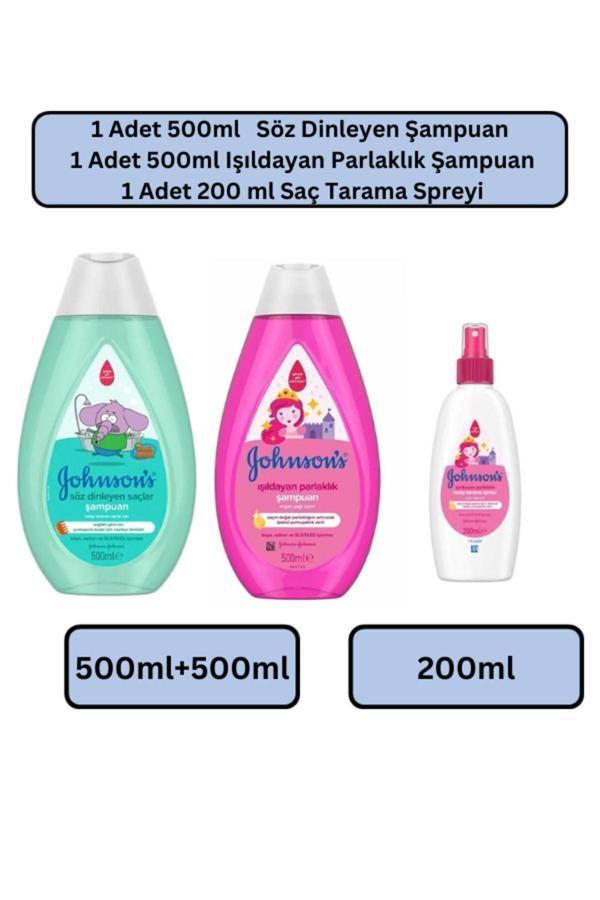 Johnson'S Söz Dinleyen Hassas Saçlar 500Ml+ Işıldayan Parlaklık 500 Ml + Saç Tarama Spreyi 200 Ml - Image 1