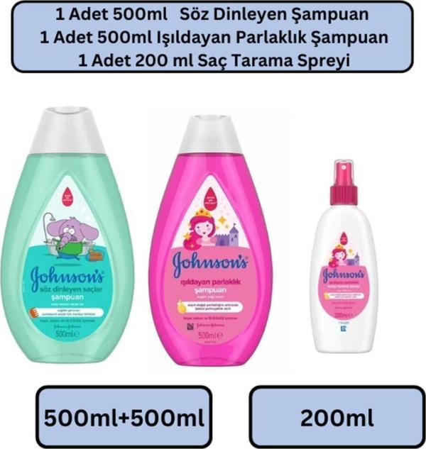 Johnson'S Söz Dinleyen Hassas Saçlar 500Ml+ Işıldayan Parlaklık 500 Ml + Saç Tarama Spreyi 200 Ml - Image 1