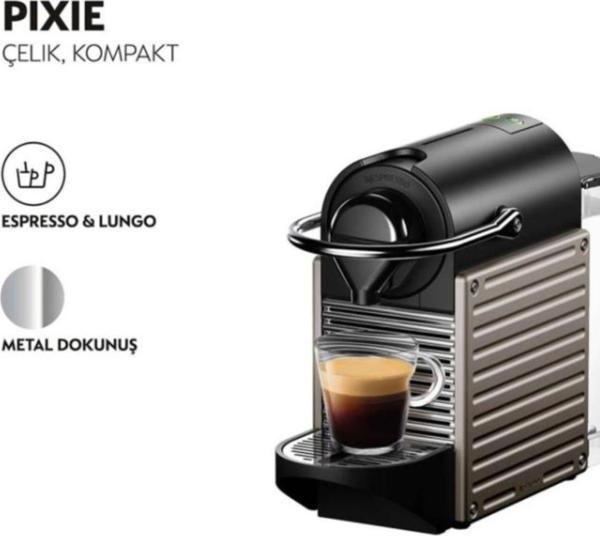 NESPRESSO C66T Pixie Titan Kahve Makinesi ve Süt Köpürtücü Aksesuar - Image 1