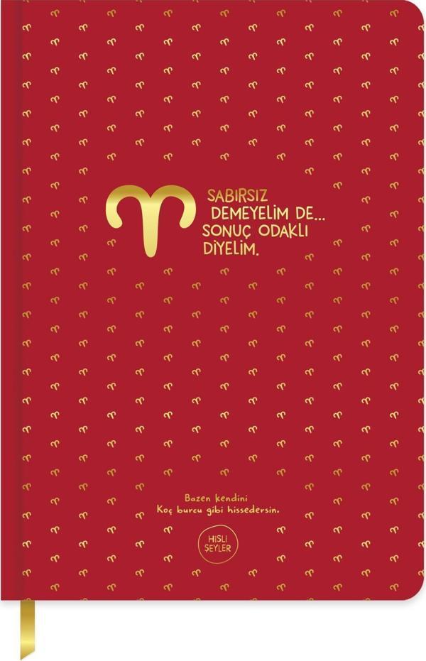 Hisli Şeyler A5 96 Yp.Çizgili Sert Kapak Ciltli Defter-Koç Burcu - Image 1