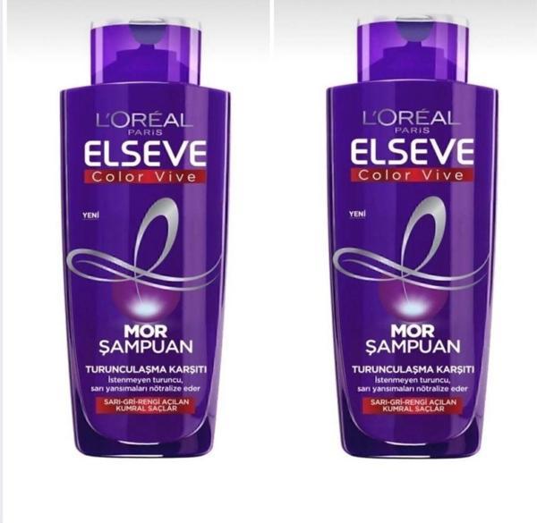 Elseve Turunculaşma Karşıtı Mor Saç Bakım Seti -Mor Şampuan 200Ml 2 Adet - Image 1