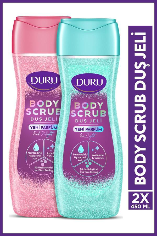 Duru Body Scrub Pink Delight  & Ice Light Duş Jeli 2x450 ML - Image 1