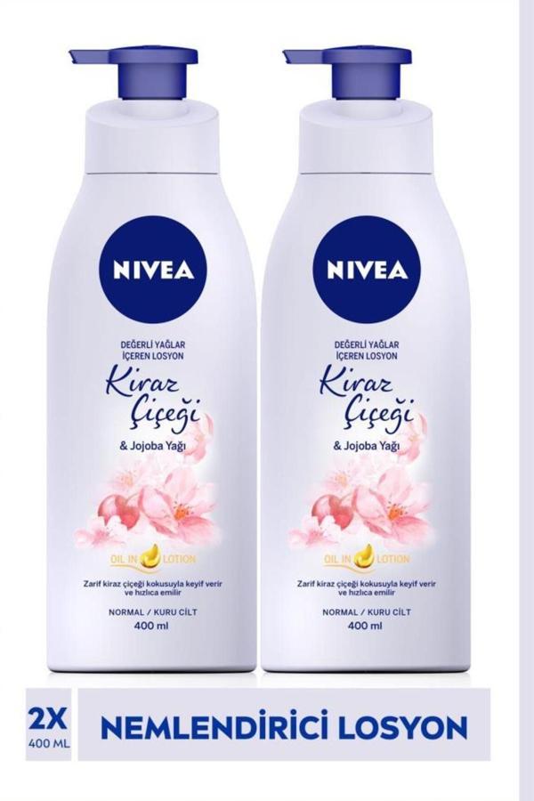 Nivea Değerli Yağlar Içeren Vücut Losyonu 400Ml, Kiraz Çiçeği, Jojoba Yağı, Normal Ve Kuru Ciltler - Image 1