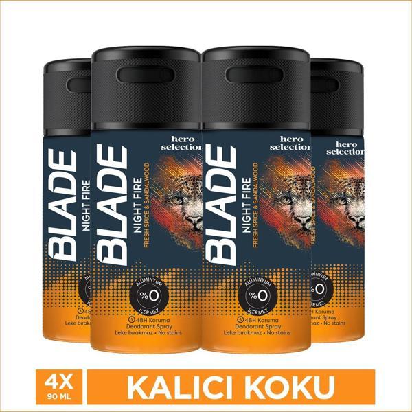 Blade Night Fire Erkek Deodorant Seyahat Boy 4x90 Ml - Image 1