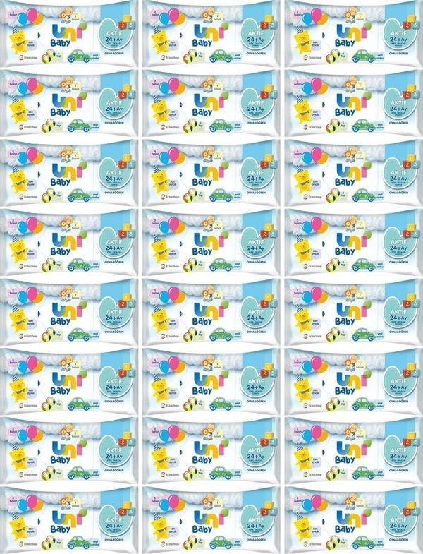 Uni Baby Aktif Oyna & Öğren Islak Mendil 52'Li X 24 Adet - Image 1