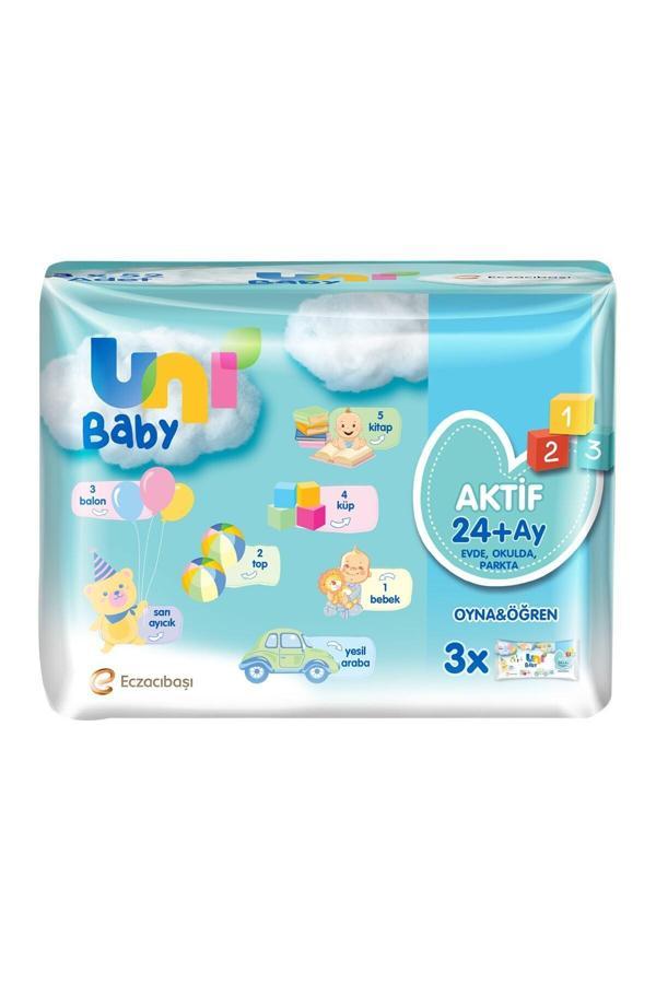 Uni Baby Aktif Oyna Öğren 3'Lü Islak Mendil 156 Yaprak 1 Adet - Image 1