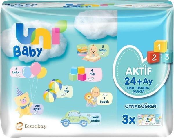 Uni Baby Aktif Oyna Öğren 3'Lü Islak Mendil 156 Yaprak 7904292 - Image 1